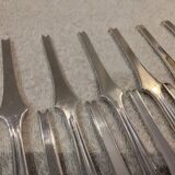 6 silver-plated metal lobster forks by the silversmith Christofle, model Dax.