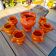 Vintage orangeade service Vallauris – Orange Pop jug + 6 cups
