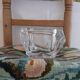 Thick faceted crystal ashtray pocket tray