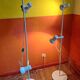 Pair of Italian multi-adjustable floor lamps with 2 spotlights, 1970s