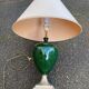 1960s lamp in green lacquered ceramic