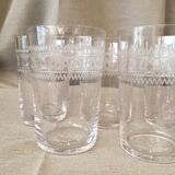Suite of 5 glasses in crystal a cooked wine of the years 1930