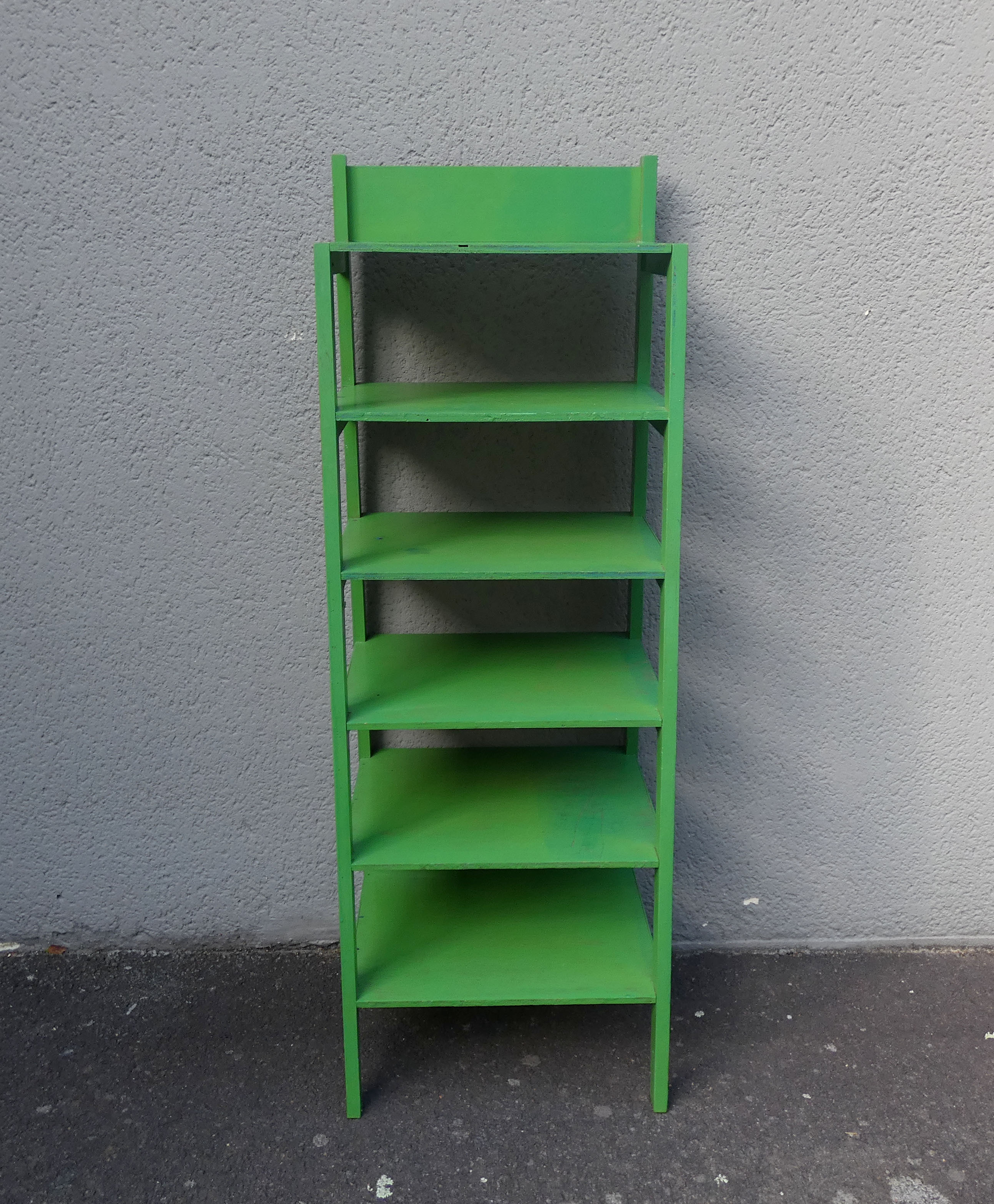 Old wooden shelf store display
