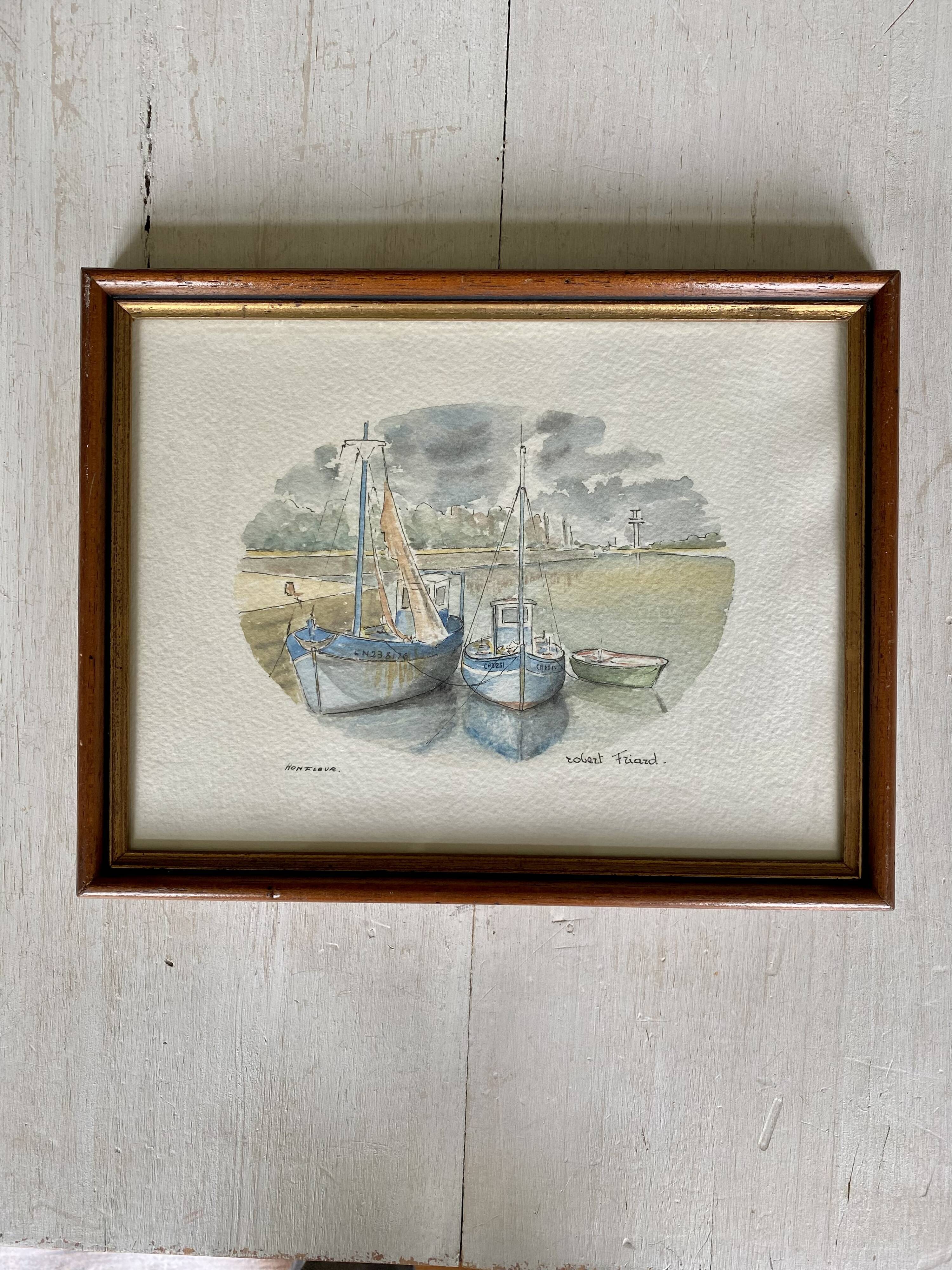 Watercolor of Honfleur
