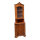 Vitrine d'angle 2 corps encoignure anglaise victorienne en bois