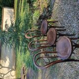 3 Fischel curved wood bistro chairs