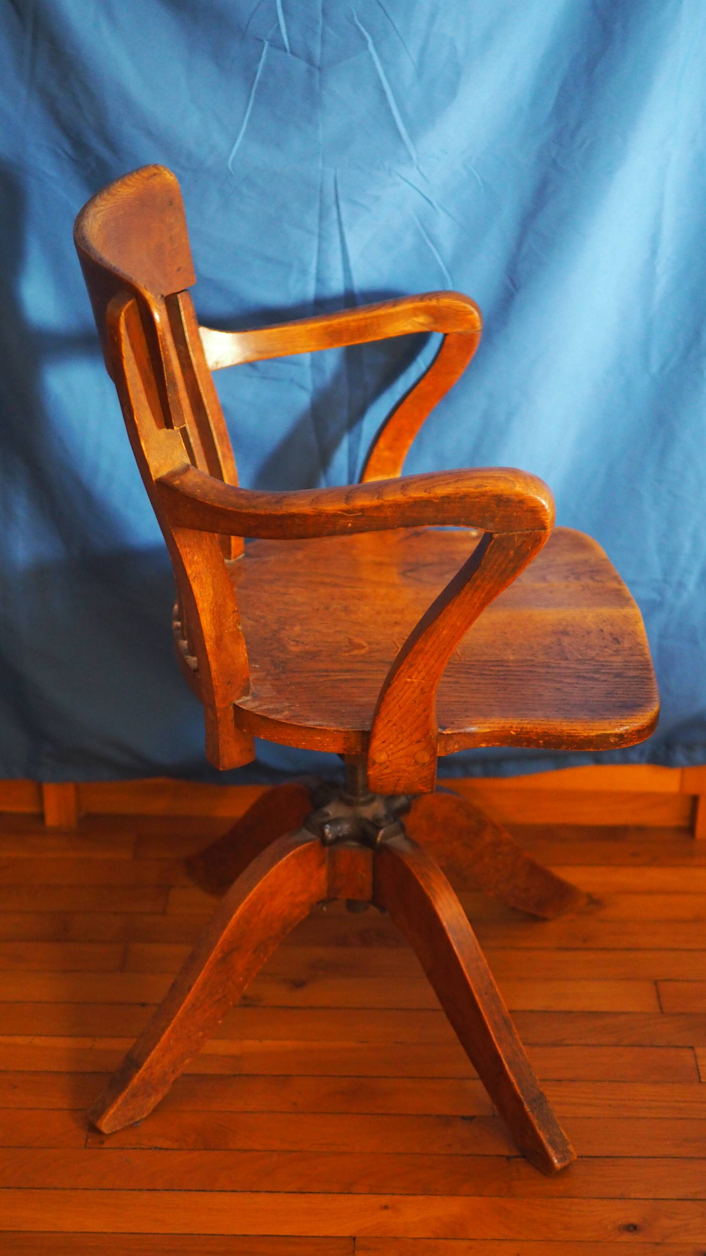 Western bistro chair rotating wood