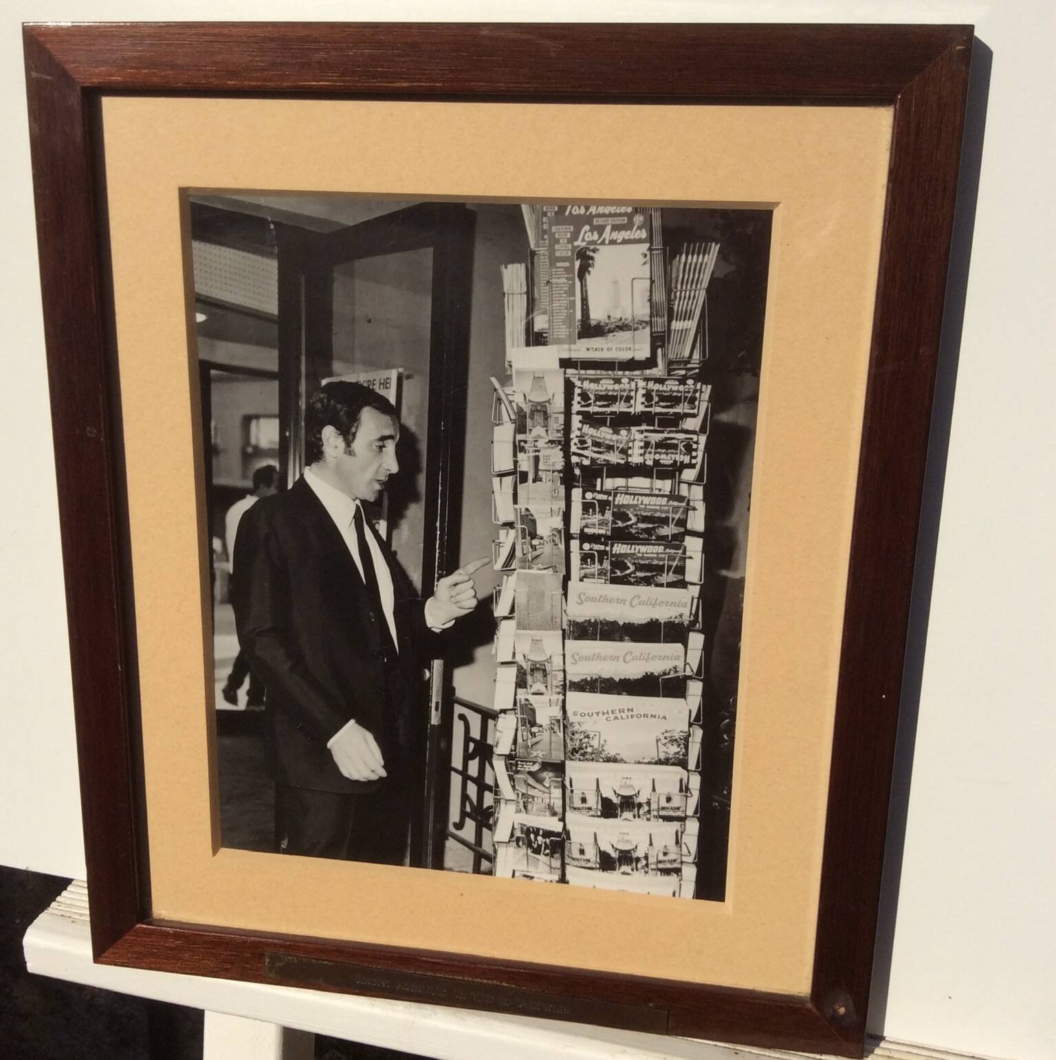 Black and white photo: Charles Aznavour