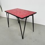 Red ceramic coffee table 50s