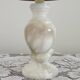French Vintage Small Marble Table Lamp – Cream with Beige & Blue Veins 5237
