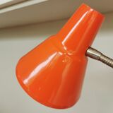 Vintage Orange Gooseneck Desk Lamp: 1970s Industrial Table Light
