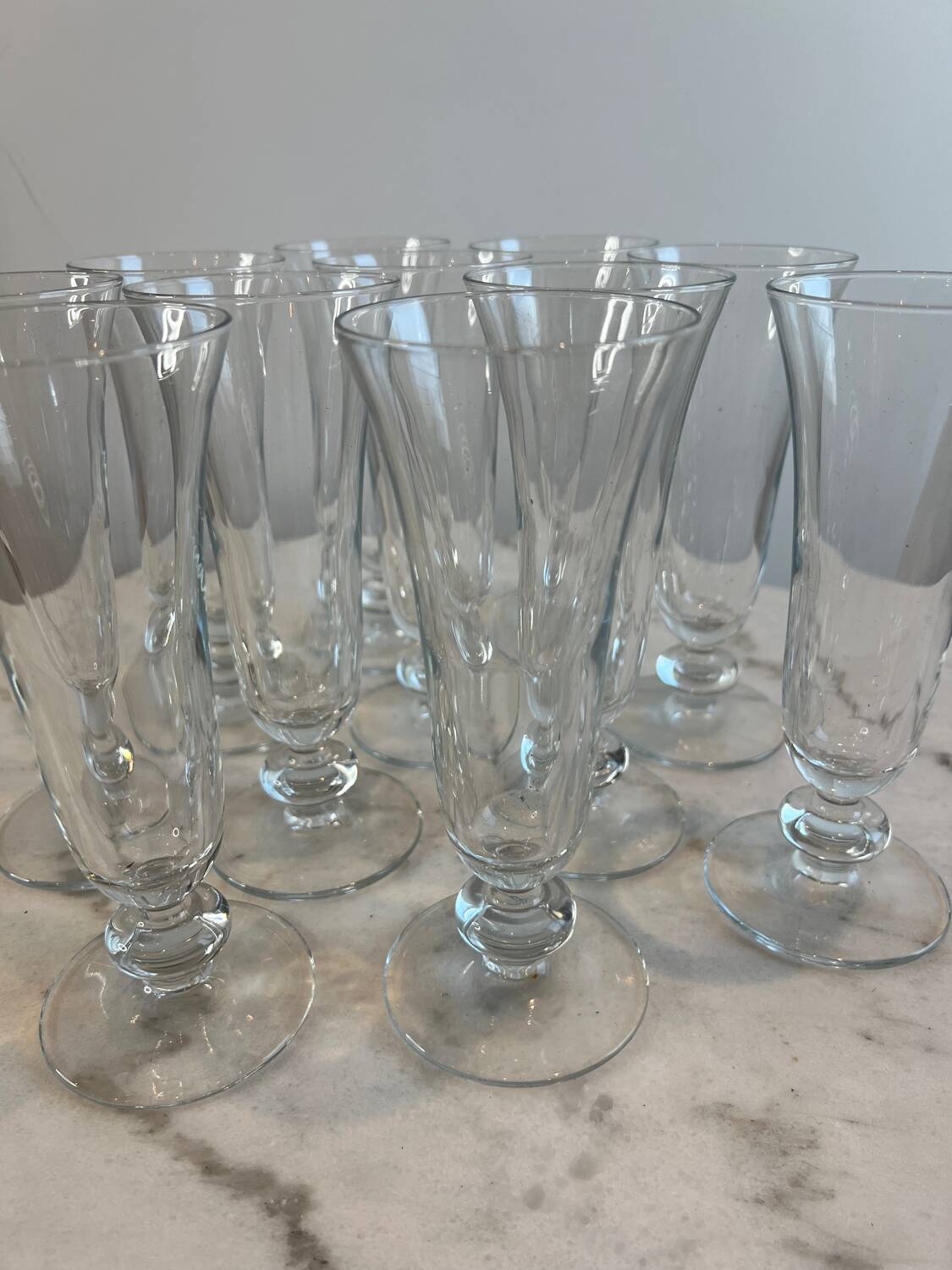 Set of 11 vintage stemmed glasses