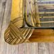 Rattan coffee table and vintage glass