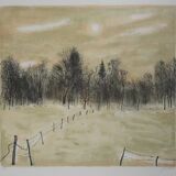 Bernard Gantner: Clearing under the snow, signed original lithograph.
