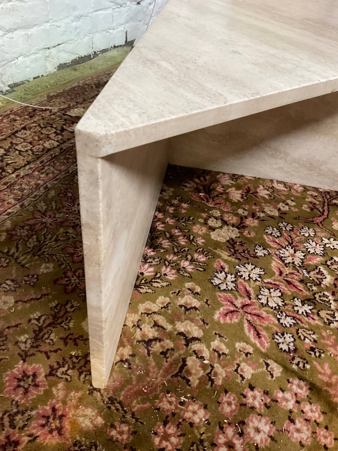Travertine coffee table