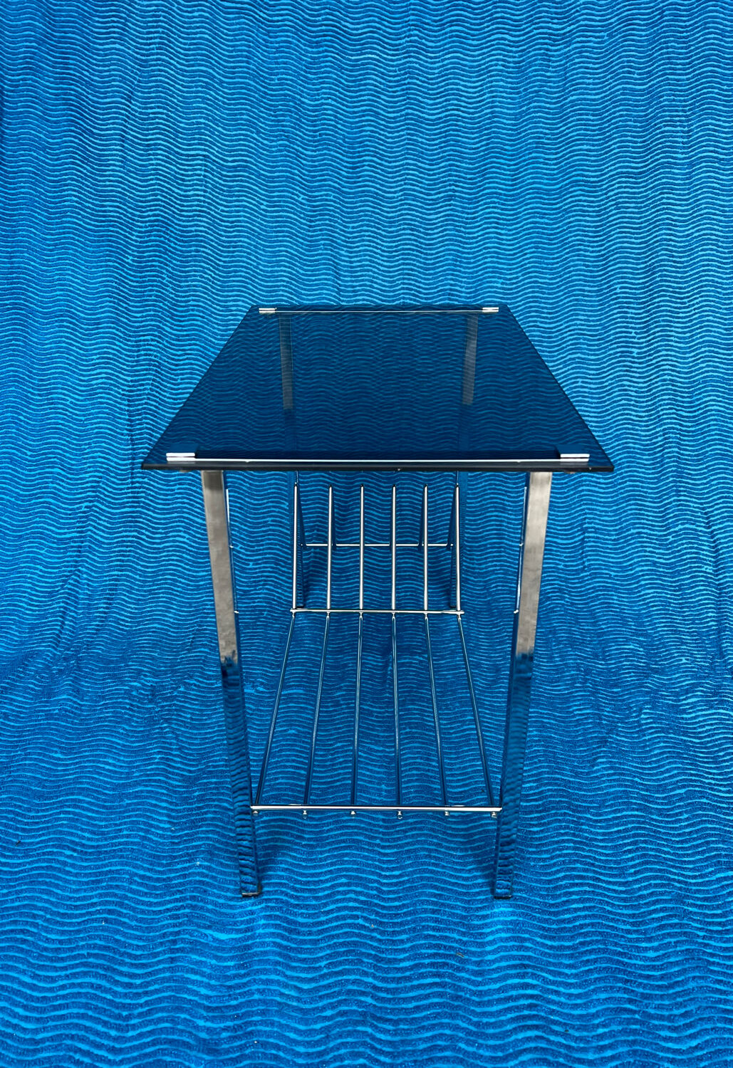 Vintage vinyl record/newspaper storage unit 1960-1970 chrome structure