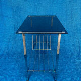 Vintage vinyl record/newspaper storage unit 1960-1970 chrome structure