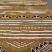 Kilim carpet mustard color handmade in pure wool 70 * 200cm