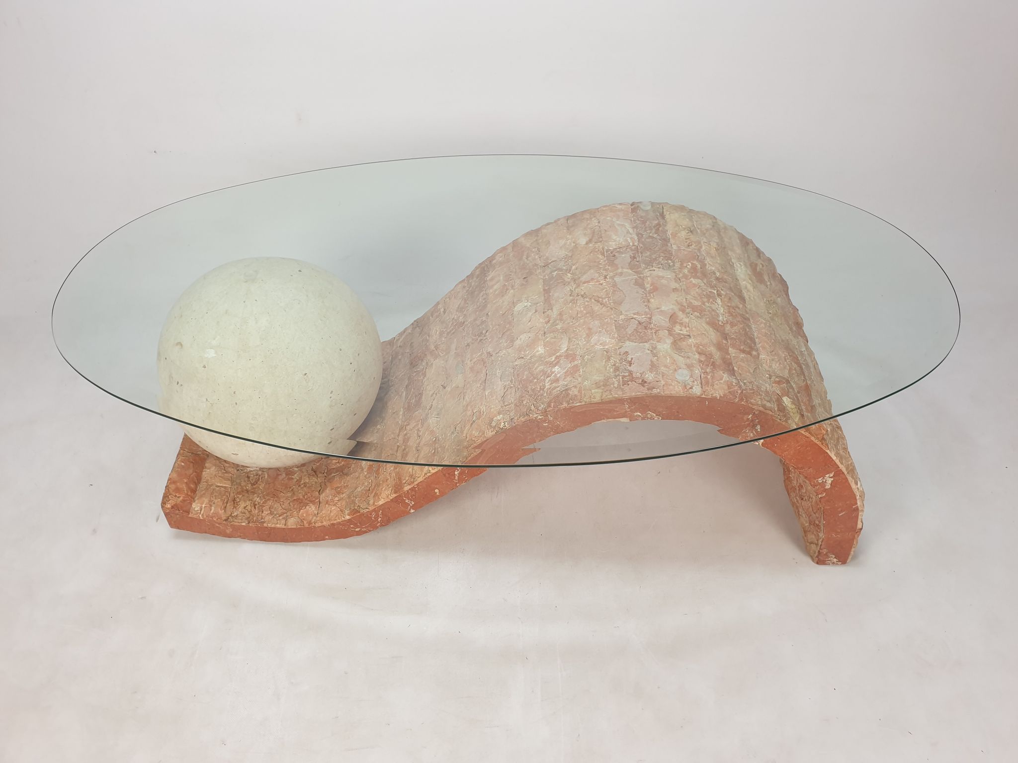 Table basse en pierre fossile de Magnussen Ponte, années 1980
