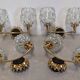 Set of 4 double Art Deco wall lights in Murano glass, France circa 1930.