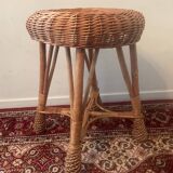 Vintage rattan and wicker stool