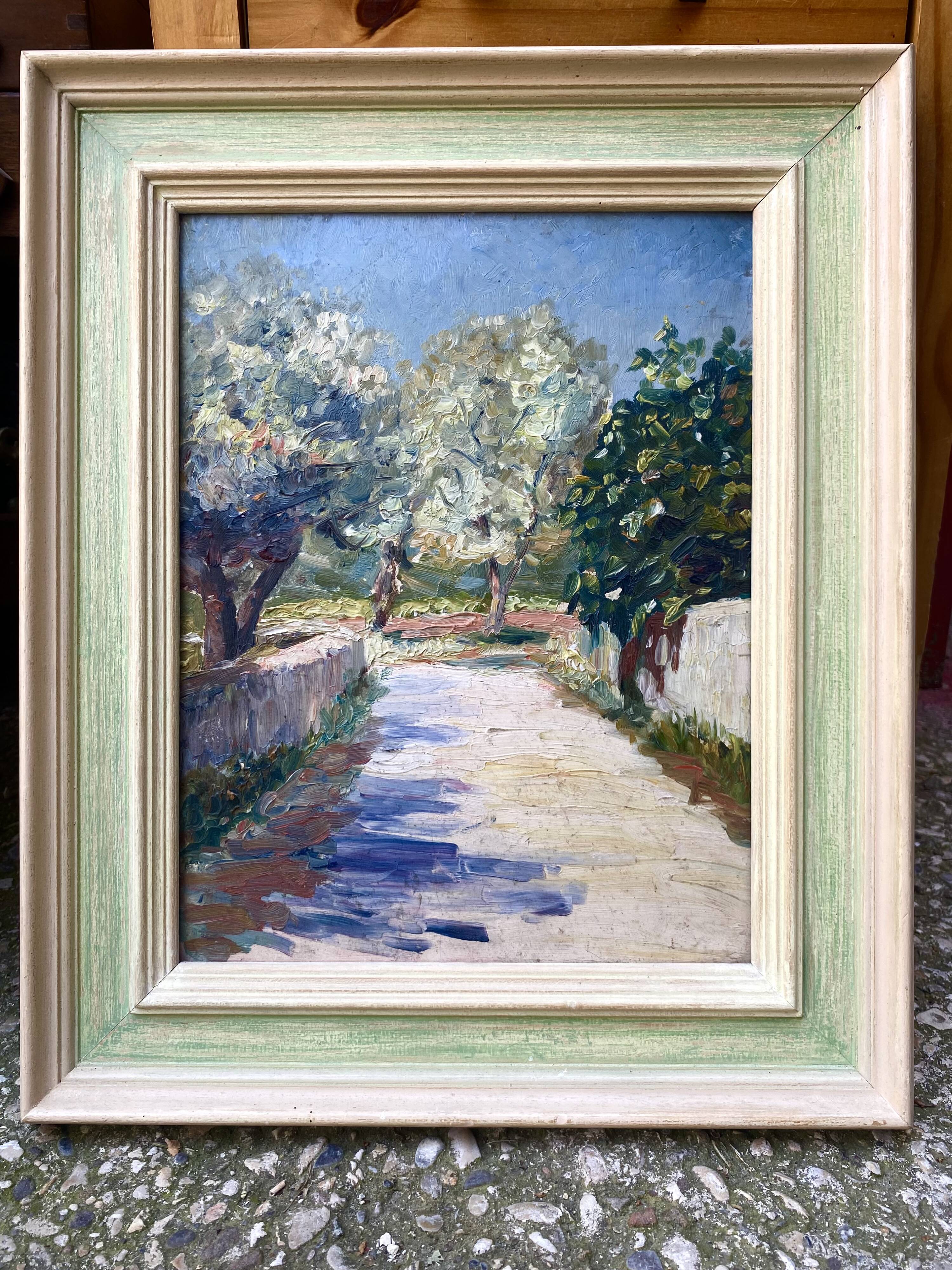Framed oil painting "Provençal landscape"