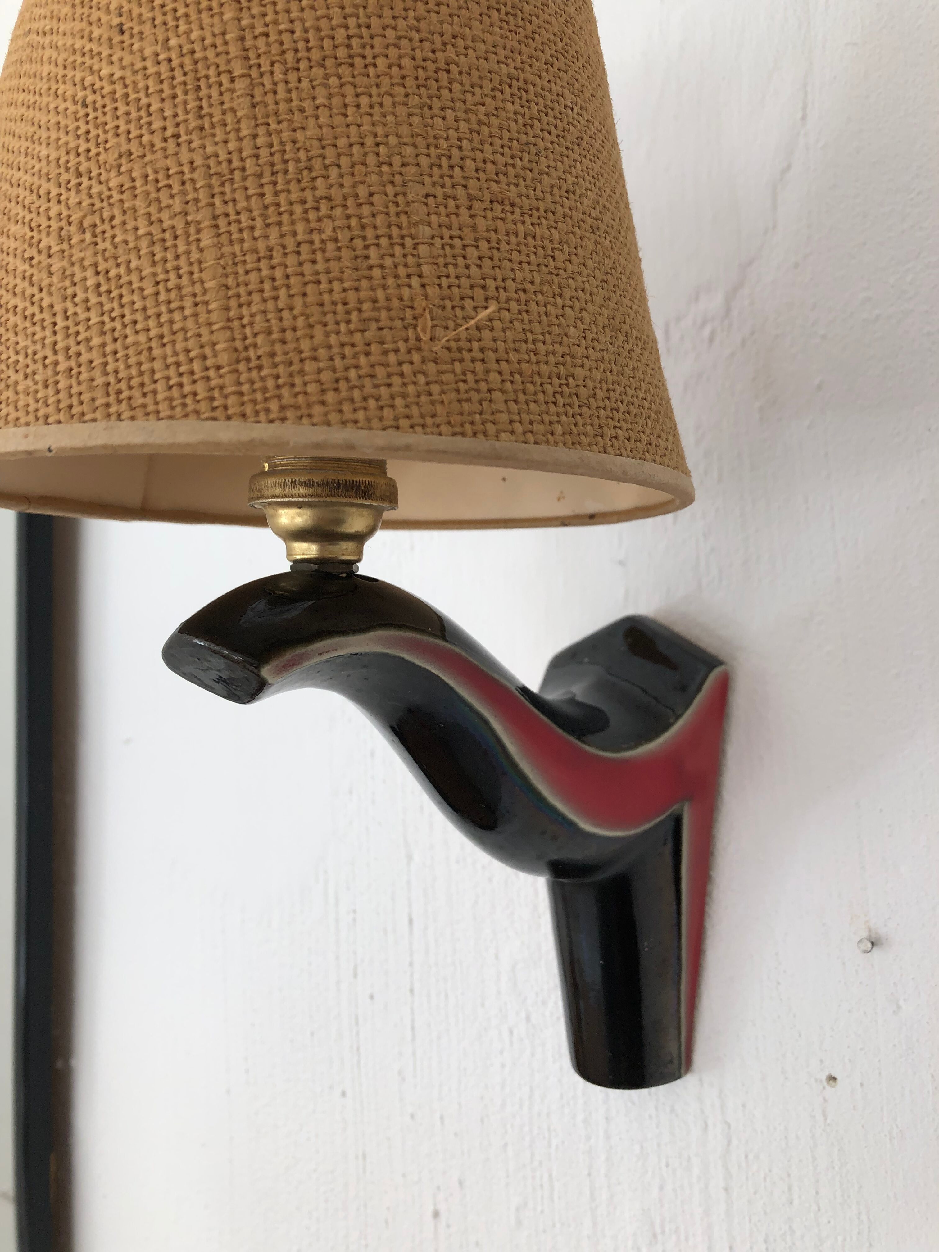 Wall light ceramic vintage 50s