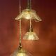 Vintage glass triple pendant light - tableware collection