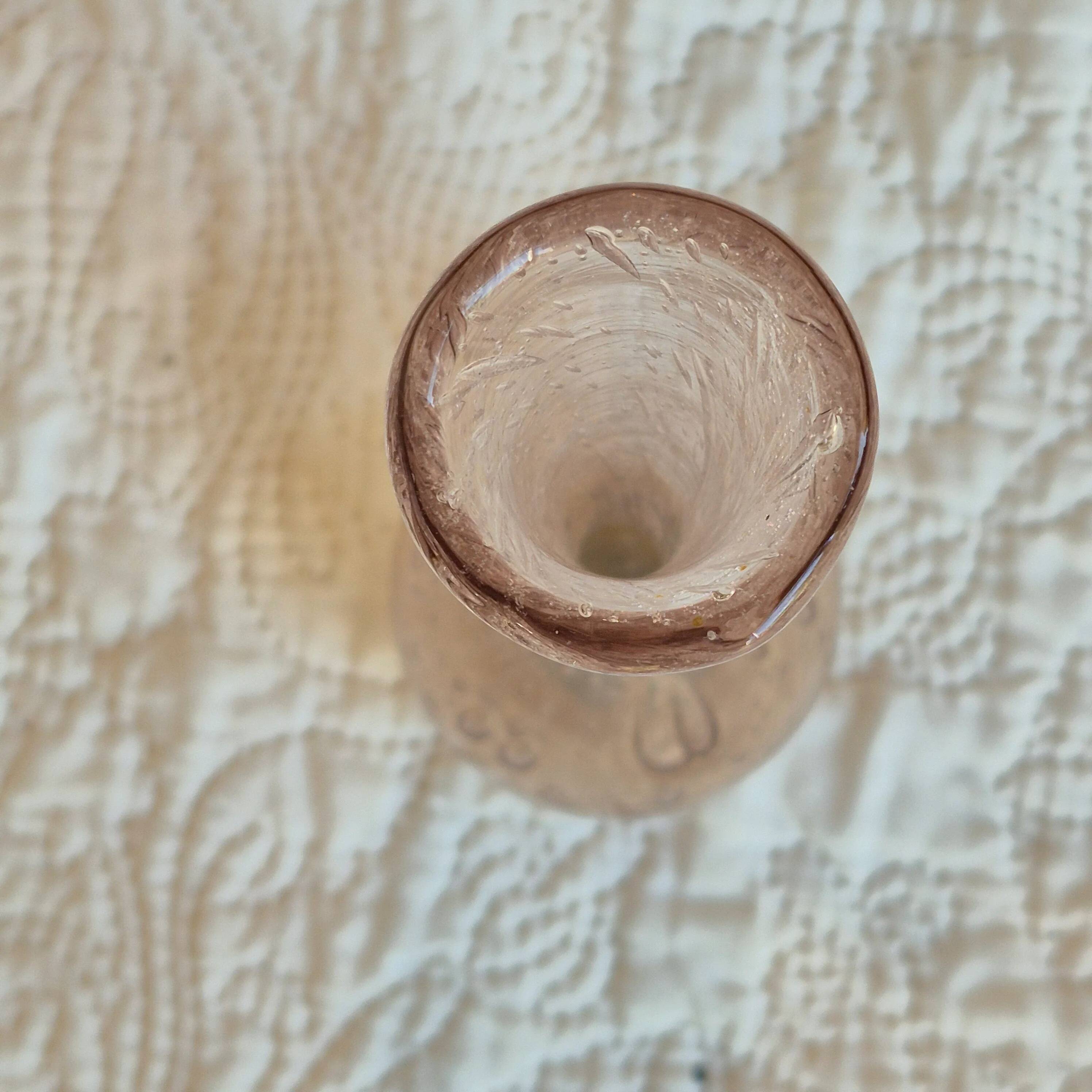 La Rochère pink bubble glass soliflore vase – mouth-blown