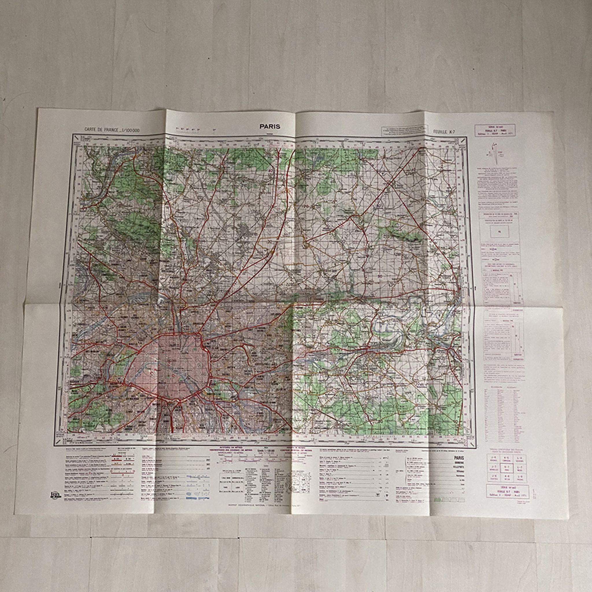 Carte Paris - Ile de France Nord Est 1971