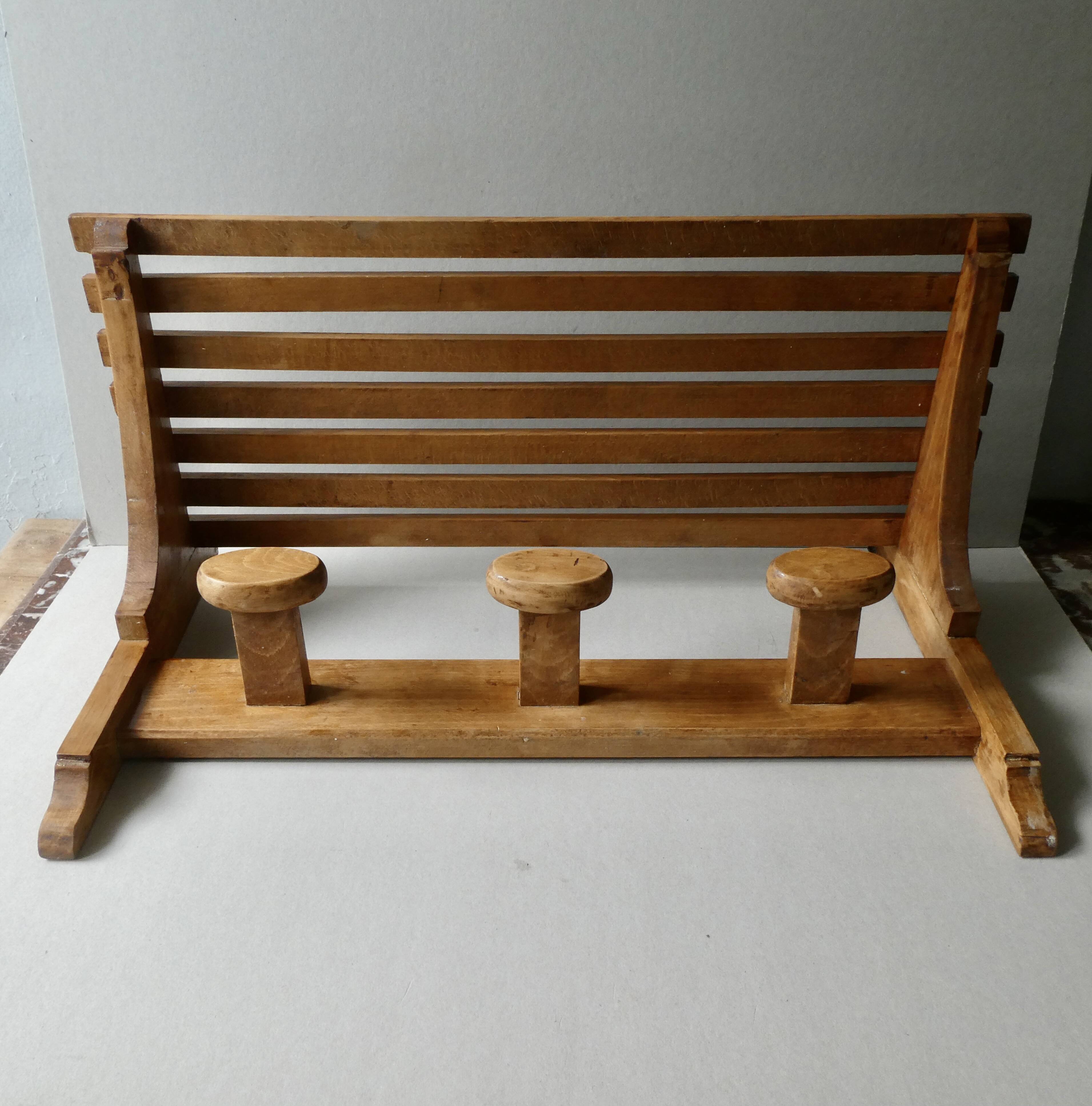 coat rack with hat rack in solid wood