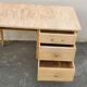 Raw wood pedestal desk, 1940-1950