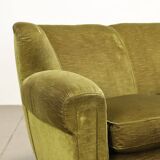Vintage 3-seater velvet sofa, 1950s design, needs restoration, original