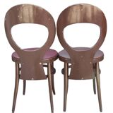Paire anciennes chaises Baumann modèle mouette