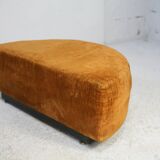 Pair of “tawny” velvet seats. Foam, wood, velvet. Circa 1970