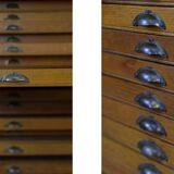 Vintage Large Industrial Oak File Cabinet with Multiple Drawers, 1930s