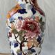 Pied de lampe multicolore et floral Gien Pivoines 1960