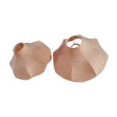 Suspensions vintage forme de fleurs année 70 vieux rose 36cm de diametre sur 21cm