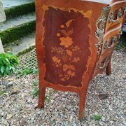 Louis xv style marble top marquetry chest of drawers