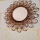 Ancien Miroir En Rotin