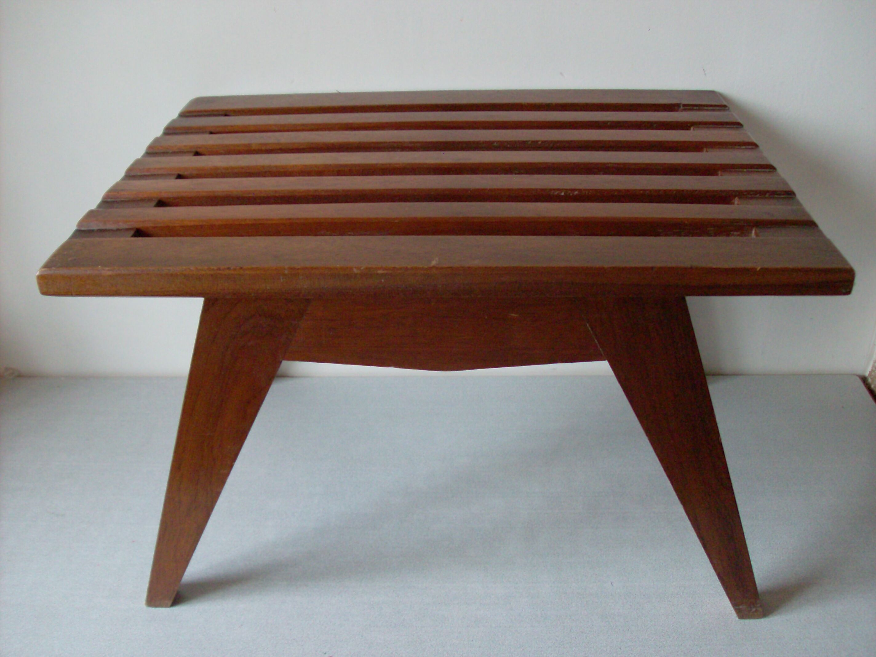 Old Swedish table Scandinavian sofa end wooden compass foot 1960s