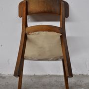 Vintage walnut chairs with studs & straps and springs in velvet, italy, 1920s