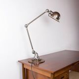 Metal desk lamp, Industrial style with two articulated arms by Jean-Louis Domecq for Jieldé.