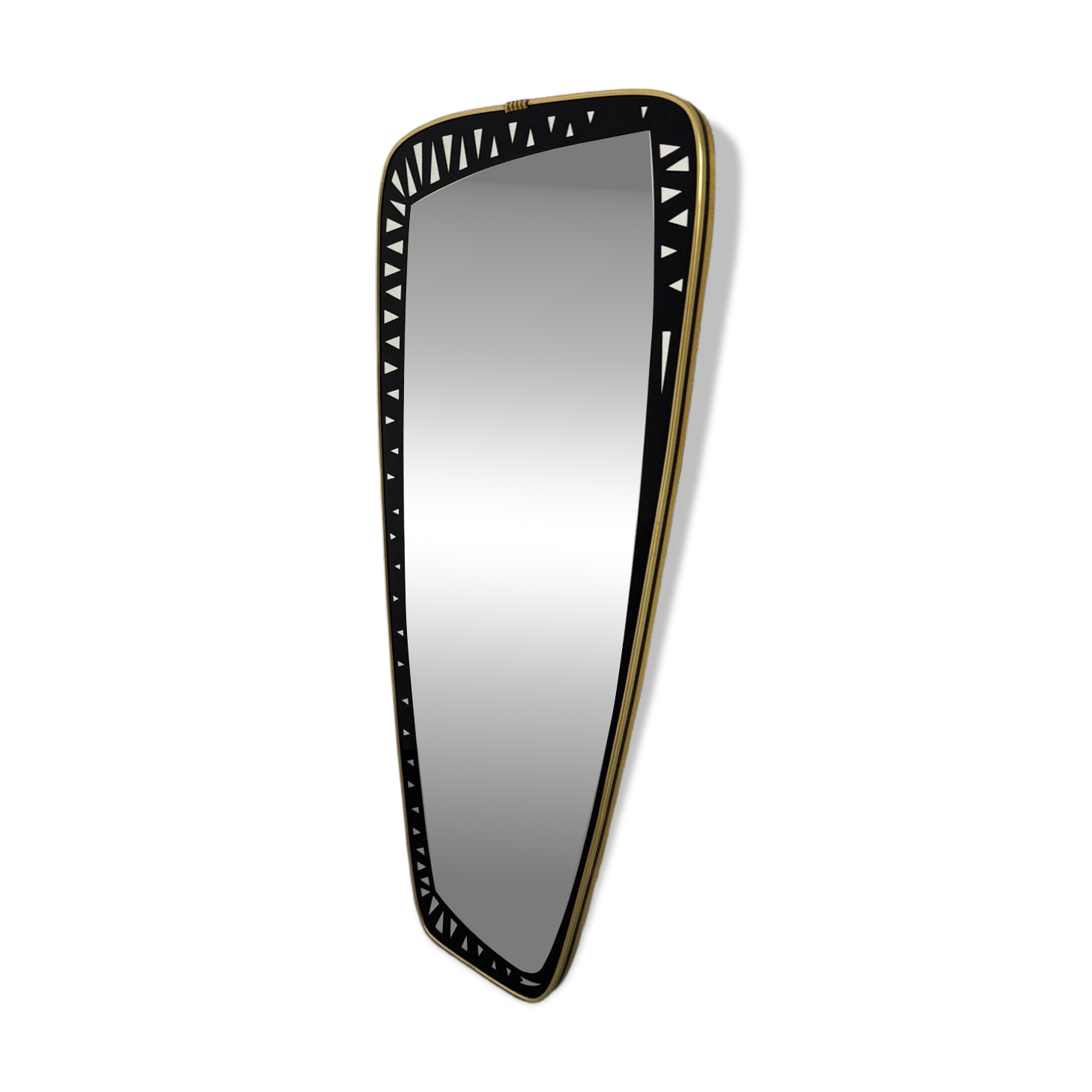 Antique asymmetrical mirror, Italian design by Dorian Tacchini, 1960s