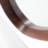 Vintage oval wooden mirror, Italy, 1960s.