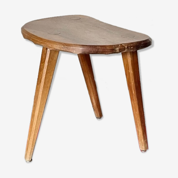 Vintage wooden tripod stool 1950