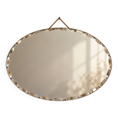 Vintage bevelled oval mirror – scalloped edge