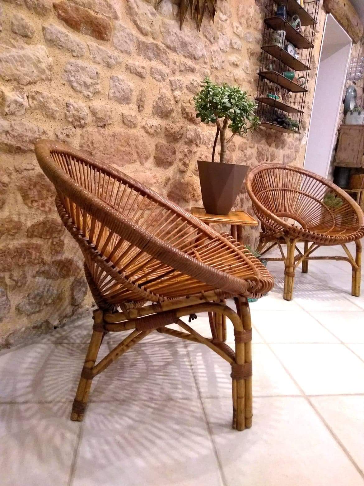 Pair of rattan chairs