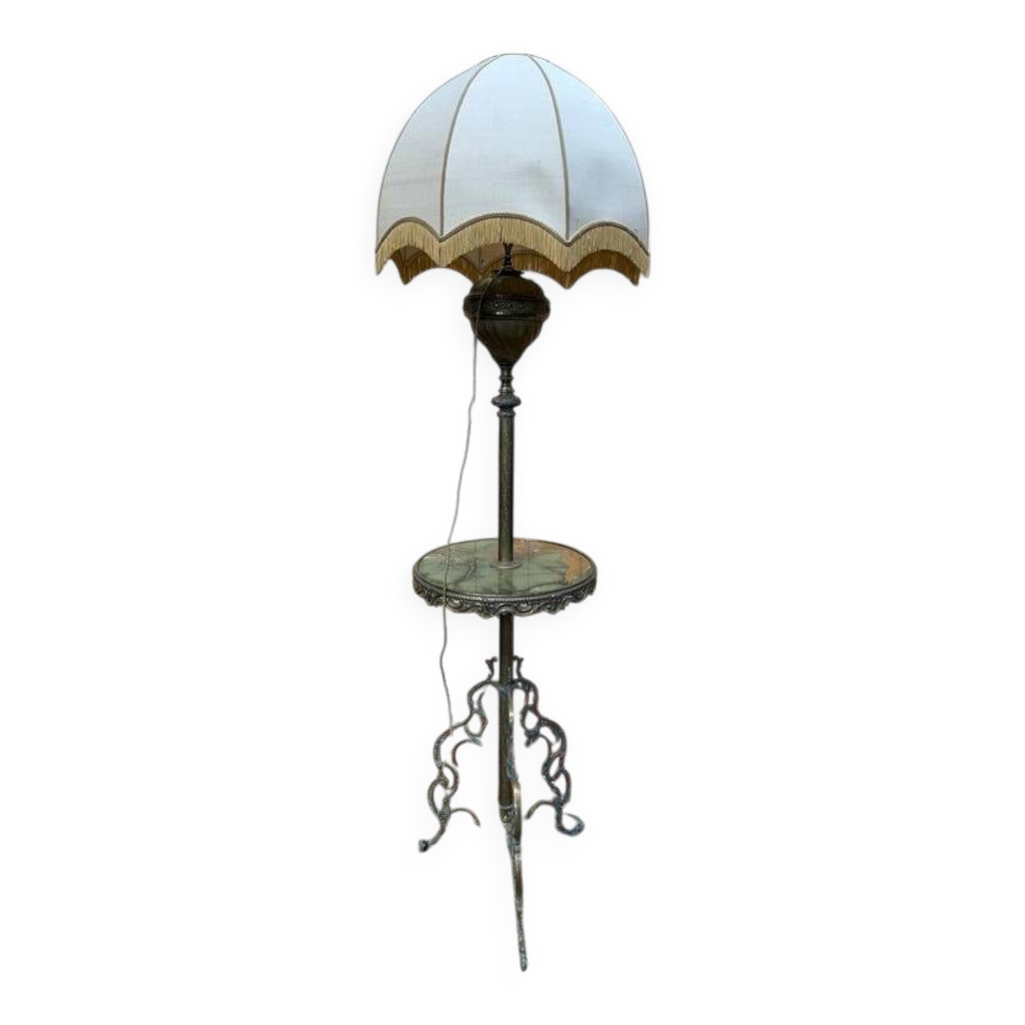 Lampadaire en bronze et onyx de style Napoléon III