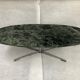 Green marble coffee table with a chroom base